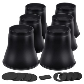ANNKUT Bed Risers 6 Inch Heavy Duty, Round Furniture Risers for Bed Desk Table Sofa Couch，Bed Lifts Risers, Support up to 6000 Lbs(6 Pack Black)