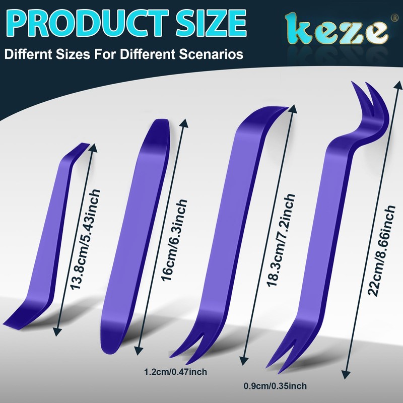 Keze 7 Pcs Auto Plastic Trim Removal Pry Tool &