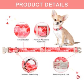 Unique style paws Valentine's Dog Collar Plastic Buckle Puppy Collar with Pendant Painting Love Heart Wedding Small Medium Large Boys Girls Dogs