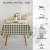 JIALE Green Checkered Table Cloth Rectangle Cotton Linen Fabric Gingham