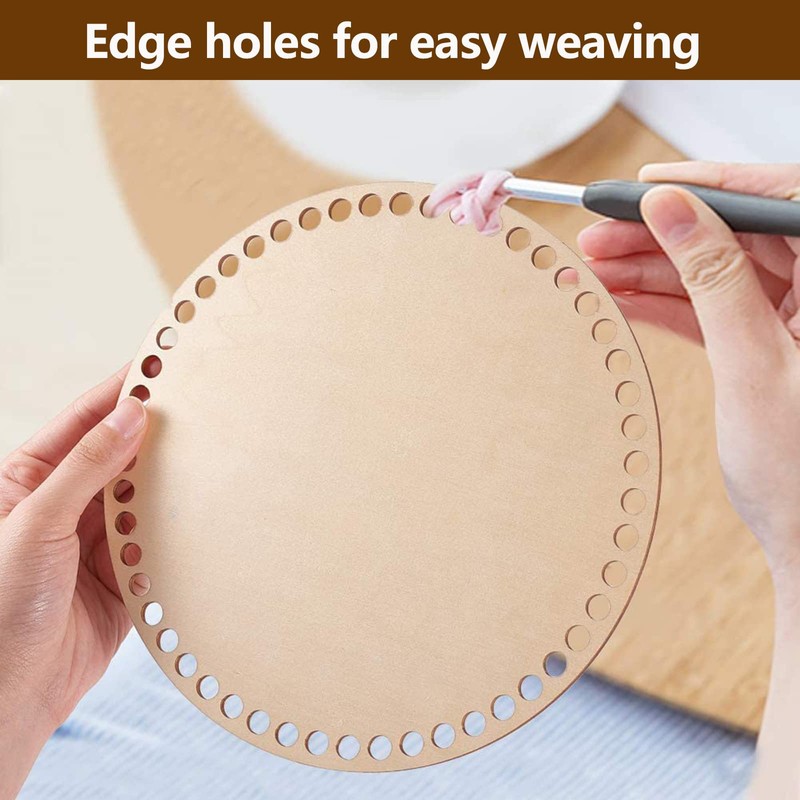 Pack of 2 Selfmade Basket Floor Round Shapes, Wooden Basket