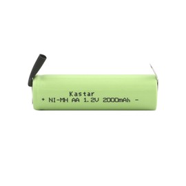 Kastar 2PCS AA 1.2V 2000mAh Ni-MH Rechargeable Batteries Cell Flat Top w/ Tabs