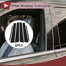 HEROFFIX 6 Pcs Door Pillar Window Trim for Lexus GS 2006-2011 Front Rear Left Right Anti Scratch Sticker Pillar Posts Cover Black