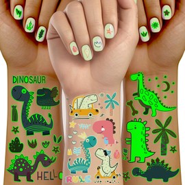 Acevegue Pack of 145 Children's Tattoos, Luminous Skin-Friendly Children's Tattoos, Temporary Waterproof Tattoos, Girls, Boys, Fake Tattoos, Gifts, Birthday Decoration, Party Decoration