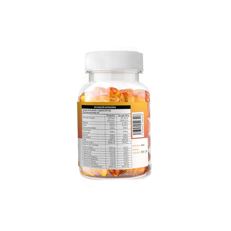Complejo B con Omega 3, Cápsulas de 650 mg, 60