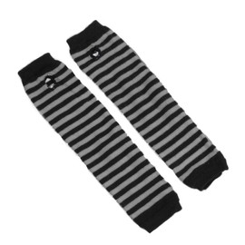 RK-HYTQWR Women Winter Cable Knitted Long Fingerless Gloves Striped Thumbhole Arm Warmers,Black And White Stripes Sleeve,Black And White Stripes