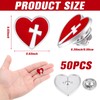 Juexica 50 Pcs Heart with Cross Enamel Pins Bulk for