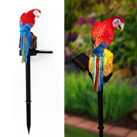 Solar Parrot Statue Garden Stakes - Outdoor Decorative Lighting, Ideal Gift for Yard, Patio, Balcony - Unique Housewarming Figurine