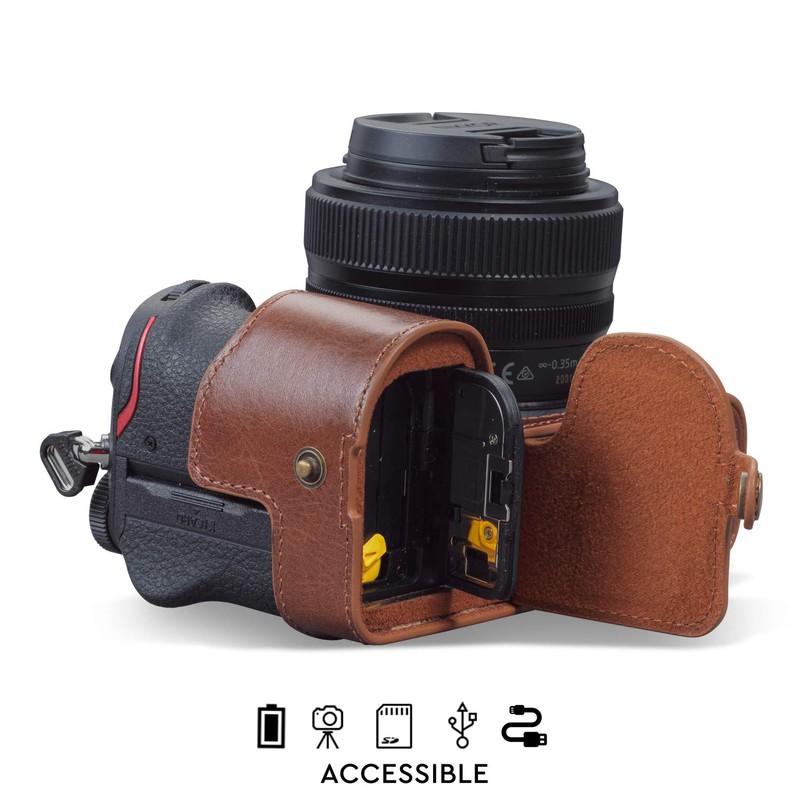 MegaGear MG1945 Ever Ready Genuine Leather Camera Half Case compatible