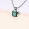 COAI Stainless Steel Box Chain Malachite Necklace for Men 20"