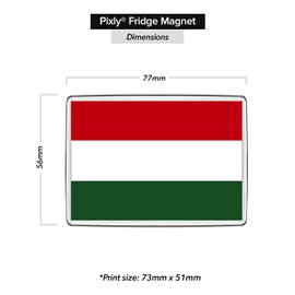Pixly® Hungary Flag Fridge Magnet Large Jumbo Size Hungarian Keepsake Country Souvenir Novelty Refrigerator Magnets Gift