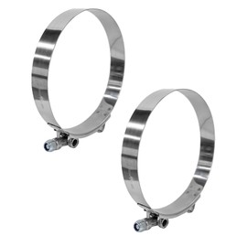 JUSTTOP 2PCS 4 Inch T-Bolt Hose Clamp, Adjustable 108-116mm Clamp Range for 4" Hose ID, Stainless Steel Heavy Duty Pipe Clamps for Turbo Intake Intercooler, Car Accessories