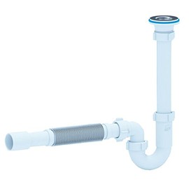 Kitchen Sink Drain Waste Trap 6/4" x 40mm with Flexible Part for Easy Connection