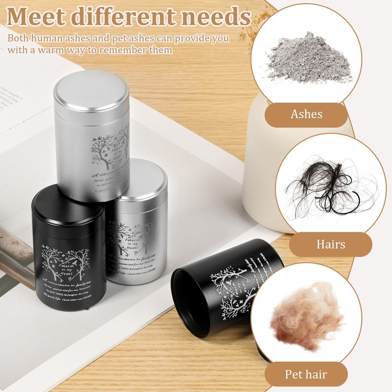 4Pcs Small Urns for Human Ashes Aluminium Alloy Mini Cremation