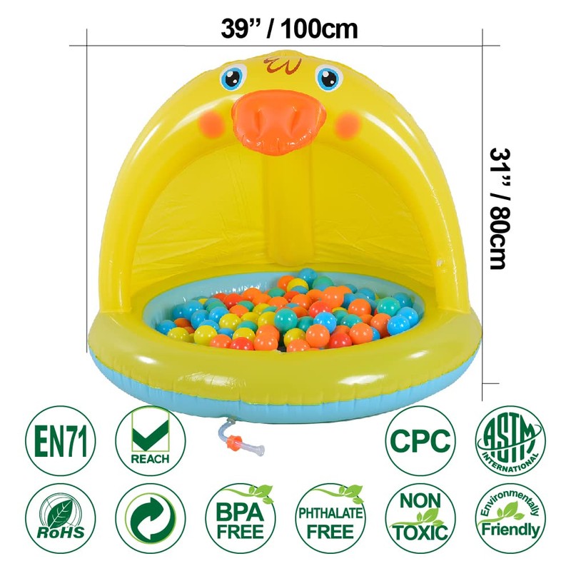 Shade Baby Pool, Sprinkle and Splash Play Pool, Outdoor Duck