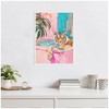 Kate and Laurel Tiger Bathtub Vibrant Dopamine Decor Framed Canvas