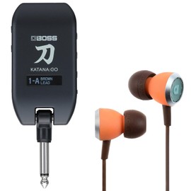 Boss Katana GO Amp Plug Headphone Amplifier + Audiofly Premium In-Ear Earphones