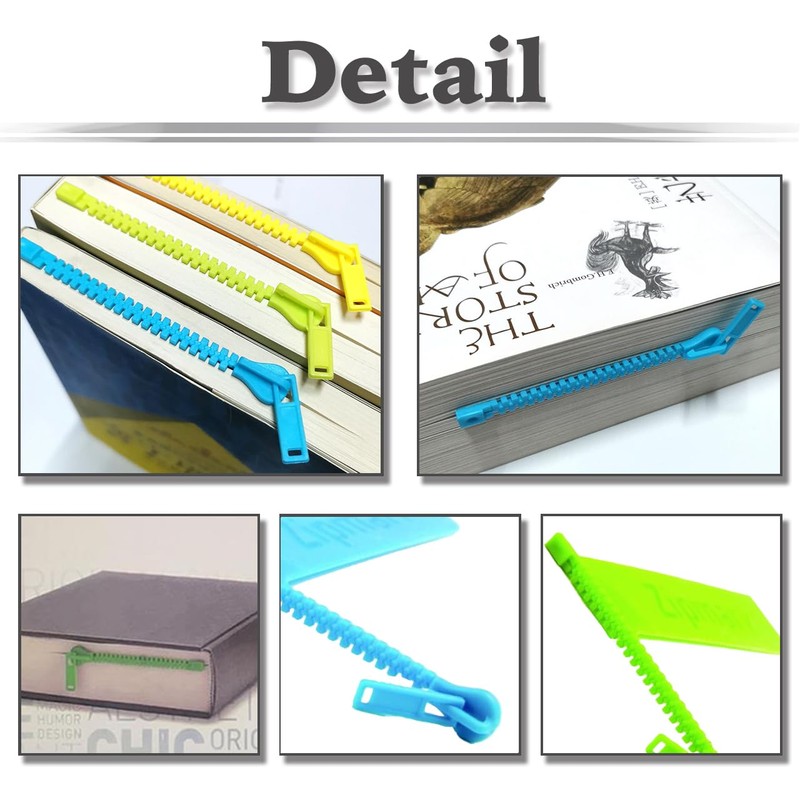 White Fang SY002 Bookmark, Cute Chuck Zipper, 3D, Sticky Notes,