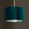 Teal Velvet & Silver Inner Modern Easy Fit Round Drum