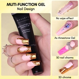 Makartt 3D Sculpture Nail Gel, 2 x 15 g - Rhinestone & Nail Charm Glue for 3D Gel Nail Art, Nail Carving, DIY Nail Design and Sculpting