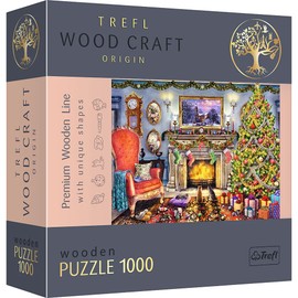 Trefl 20171 Adult 1000 Elements, Wood Craft, Wooden Craft, Irregular Shapes, 100 Christmas Figures, Premium Modern Puzzle, DIY, Fun for Adults and Children from 12, Wooden Puzzle, Fireplace