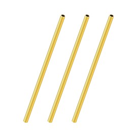 LAVMHAB Brass Pipe 3.5 mm OD/Outer Diameter x 0.5 mm Wall Thickness, 200 mm Length, Seamless Round Brass Tube for Crafts (Pack of 3)