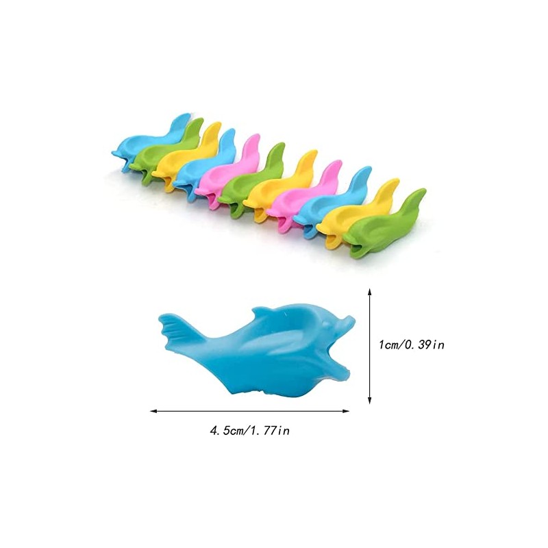 LATRAT 12 Pieces Writing Aid Grip, Posture Correction Dolphin Style