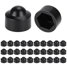 Noosverl M5(8mmwheel nut covers),Black Plastic Hex Nut Bolt Dome Cap Cover,Nut and Bolt Protective Caps Cover Hexagonal,30PCS