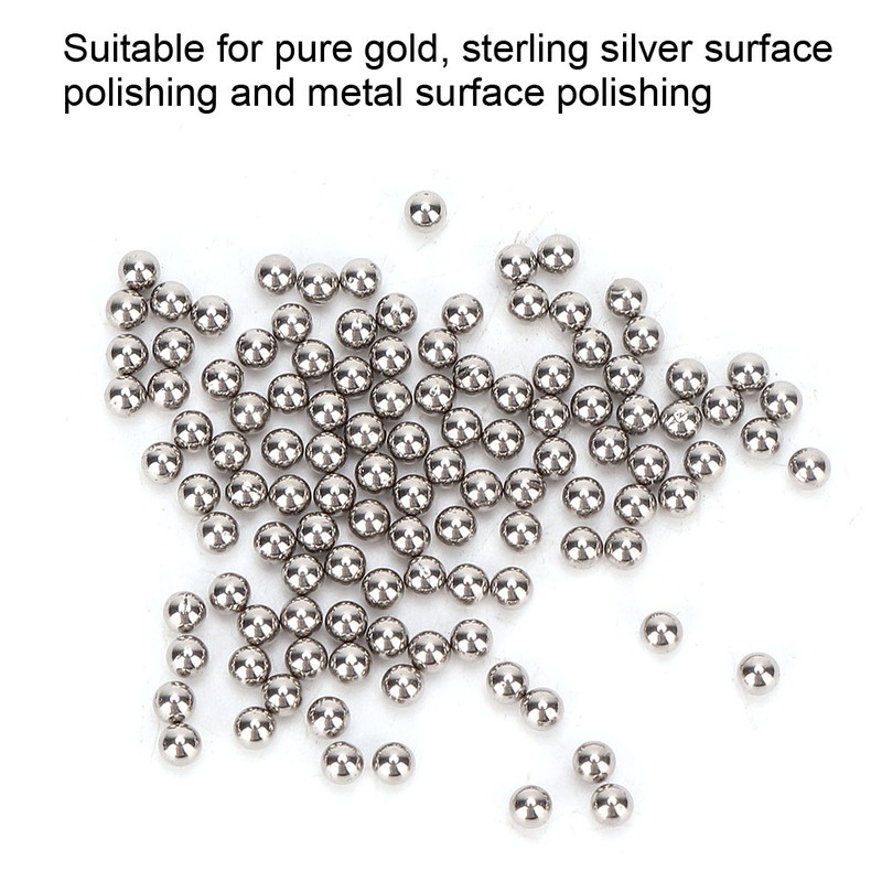 Stainless Steel Polishing Beads Burnishing Ball Jewelry Polishing Accessory (2mm)