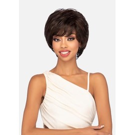 Vivica A. Fox HMB-JAI, Handmade & Hand-tied Wig, Supreme Human Hair Blend, Color 2 Dark Brown