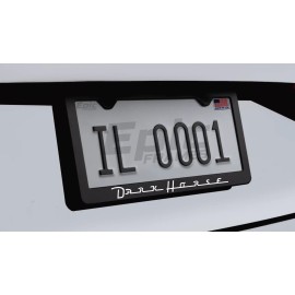 Racing ProShop Stylish Dark Horse Mustang Black Premium Metal License Plate Frame