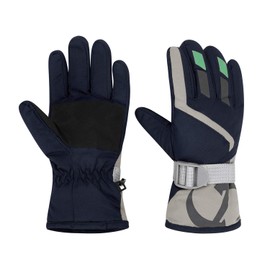 ITODA Kids Snow Ski Gloves Warm Winter Gloves Waterproof Windproof Snowboard Gloves Cold Weather Gloves Thermal Fleece Full Finger Gloves with Adjustable Cuffs for Boys Girls 3-6 Years Old