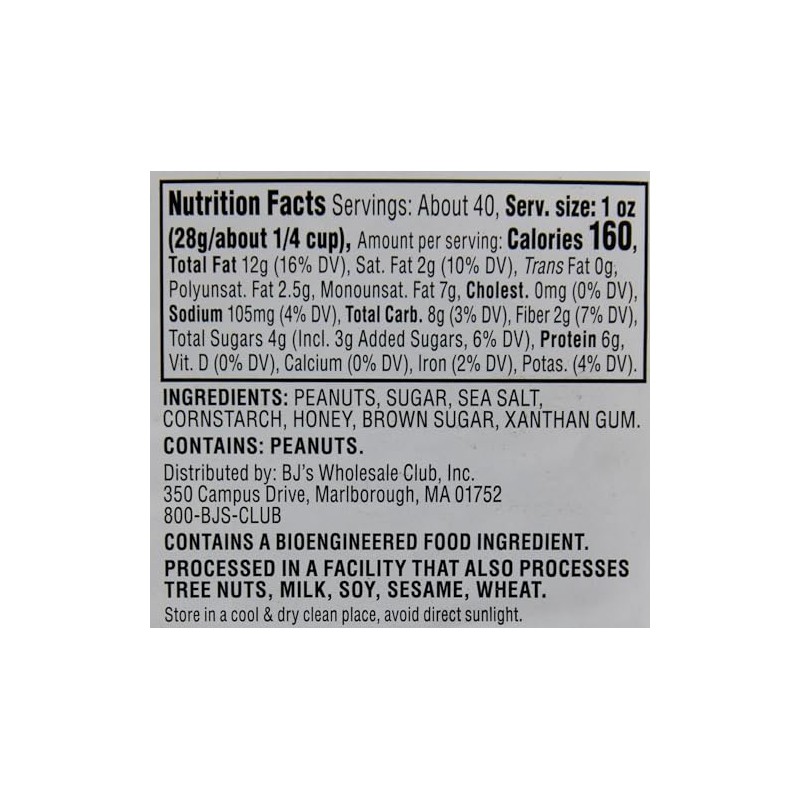 Wellsley Farms Honey Roasted Peanuts with Sea Salt, 40 Ounce