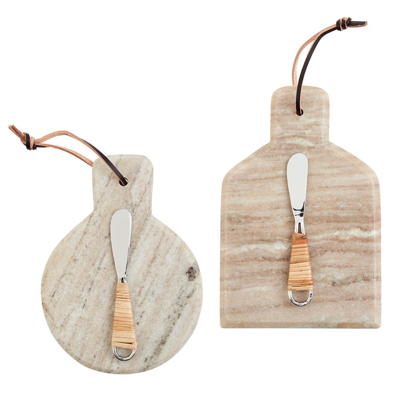 Mud Pie Square Beige Marble Board, Board Approx 8 1/2"