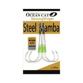 OCEAN CAT Assist Jig Hooks Butterfly Monster Stinger Slow Pitch Jig Hook Flat Fall Jigging Hook Size 2/0, 3/0, 4/0, 5/0, 6/0 (4/0, Steel Mamba, 5 Packs)
