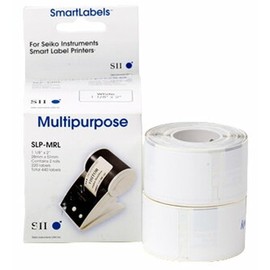 Seiko Instruments Thermal Label SLP 2RL, 1/2-Inch Core, 260 Labels per Roll Qty: 2 Rolls – 28 x 89 mm – White