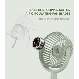 LEMOISTAR Small Personal USB Powered Fan with 4 Speeds, Portable Desk Fans with 310° Rotation, Mini Powerful Table Fans, Air Cooling Fan for Office, Bedroom, Easy to Store, Strong, Compact-Green