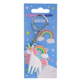 Puckator Unicorn Magic Pink PVC Keyring - Mothers Day Gifts Key Ring Keyrings Tags - Cool Keyrings Hoop Clip Fobs - Funny Cute Car Men's Accessories Stuff For Men Women - Trinket