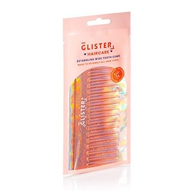 Glister - Paradise Detangling Wide-Tooth Comb Durable Brush for Styling, Professional Care, Curly, Long & Wet Hair Types, Reduces Hair Loss - (Orange)