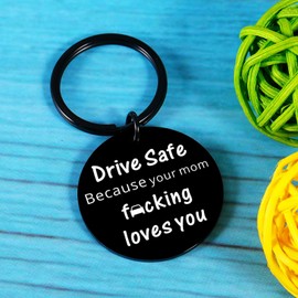 FRluceat Driver Gift for Man Who Have Everything, Drive Safe Keychain for Him, Son Gifts from Mom, Daughter Adult Stocking Stuffers, Easter Basket Essentials Adults