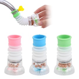 3pzs Filtro De Agua De Boquilla De Grifo Giratorio De 360°, Filtros De Agua Para Grifo De Cocina, Rociador De Filtro, Dispositivo De Ahorro De Agua, Accesorios De Grifo De Ducha Presurizados