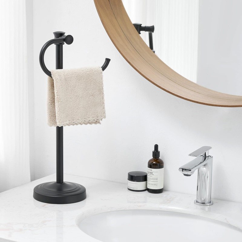 BESy 17 Inch Matte Black Stand Towel Bar Hanger Hand