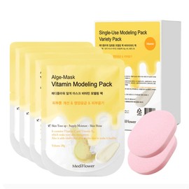 Disposable Modeling Pack Variety Pack (Vitamin 28g x 4 + Sponge x 2) / 일회용 모델링팩 버라이어티팩 (비타민 28gx4+해면x2)