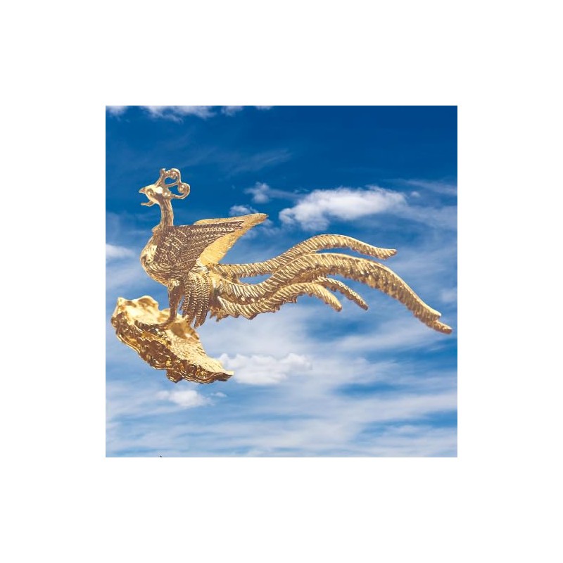 Golden Phoenix Incense Holder Figurine Phoenix Good Luck Decoration (pont
