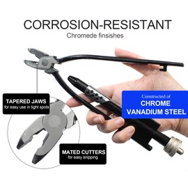 Bonsicoky 2 Pieces Aircraft Safety Wire Twisting Pliers Tools Set 6" & 9" Heavy Duty Wire Twister Pliers with 2 Pieces 50 FT Fuses to Quick Lock Fasteners for Aircraft, Machinery, Vehicles