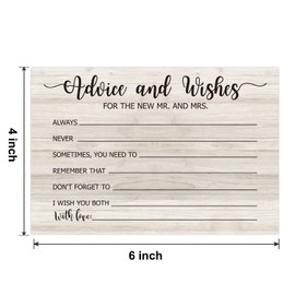 FARHTINANFX 50 Advice and Wishes for the new Mr and Mrs, Bride and Groom Weddings, Bridal Showers, Marriage Advice Cards(4" x 6")