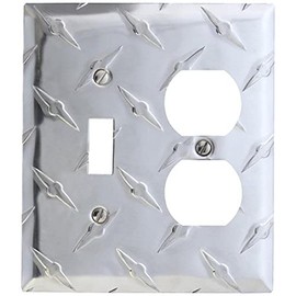 Amerelle Diamond Plate Single Toggle/Single Duplex Stamped Aluminum Wallplate