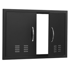 Happybuy 30x21 Inch BBQ Island Access Door, Stainless Steel Flush Mount Door with Vents, Outdoor Kitchen, Grilling Station