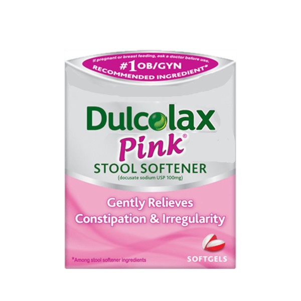 Dulcolax Pink Stool Softener Softgels 25 ea (Pack of 6)