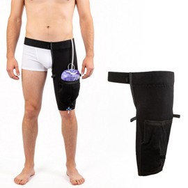 Catheter Leg Bag Holder with Adjustable Waist Belt, Non-Slip Secure Fit & Easy Access Valve Hole, Breathable Elastic Catheter Sleeves, for Home Care, Wheelchair Use